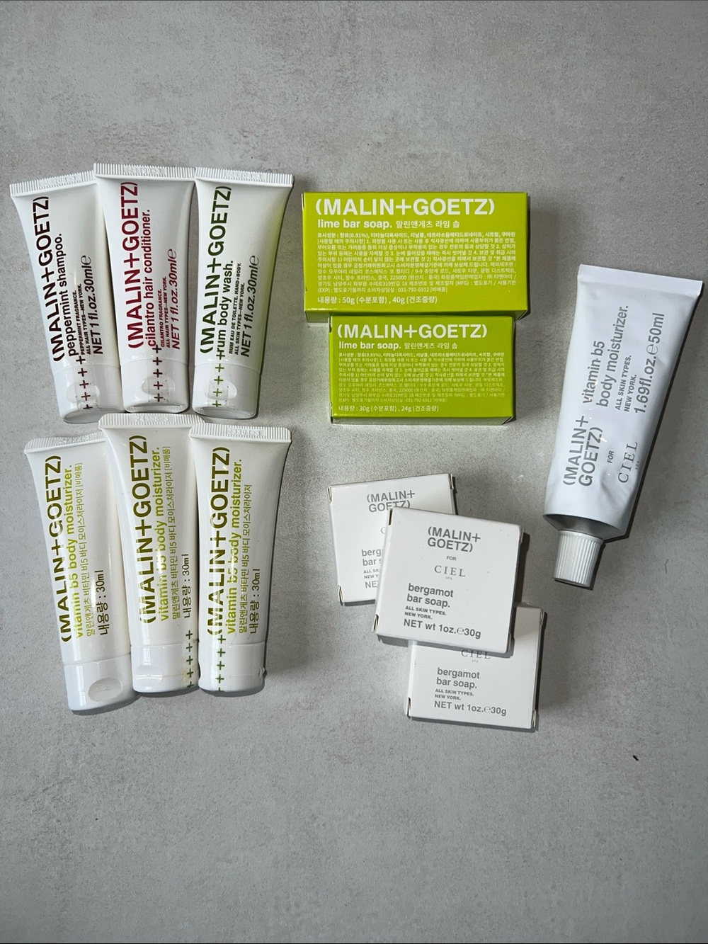 12 Malin + Goetz Ciel Shampoo Conditioner vitamin B5 Body Moisturizer Bar Soap